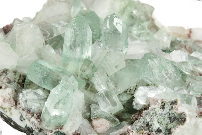 Gemmy Apophyllite Crystals On Stilbite - India #243896